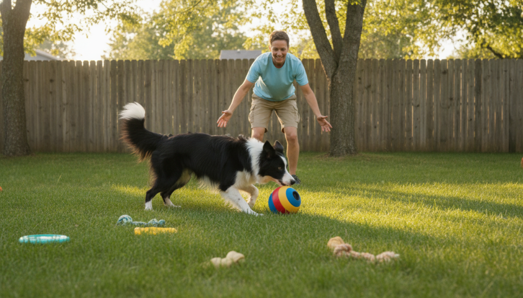 border collie herding training with herding ball in backyard border collie herding training with herding ball in backyard