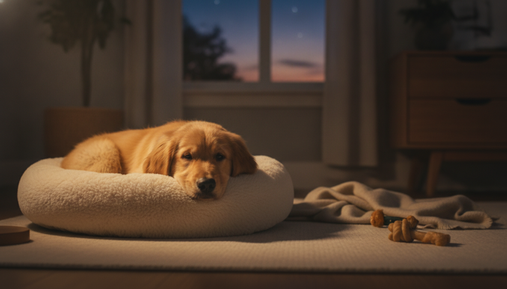 calm puppy before bed