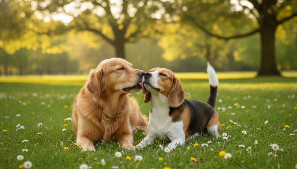 dog behavior cues through ear licking