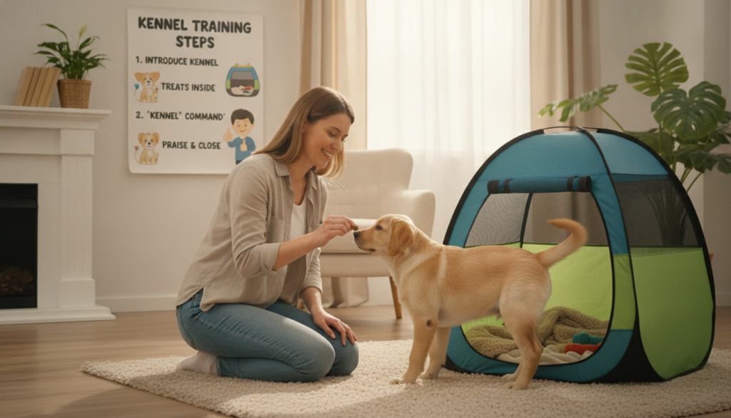 how to kennel train a dog