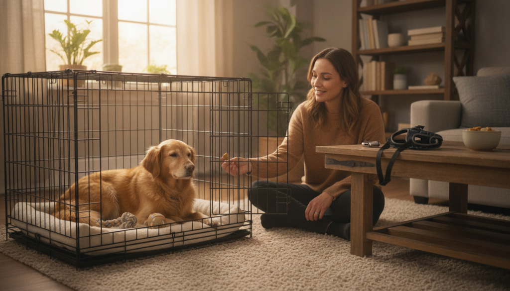 how to kennel train a dog