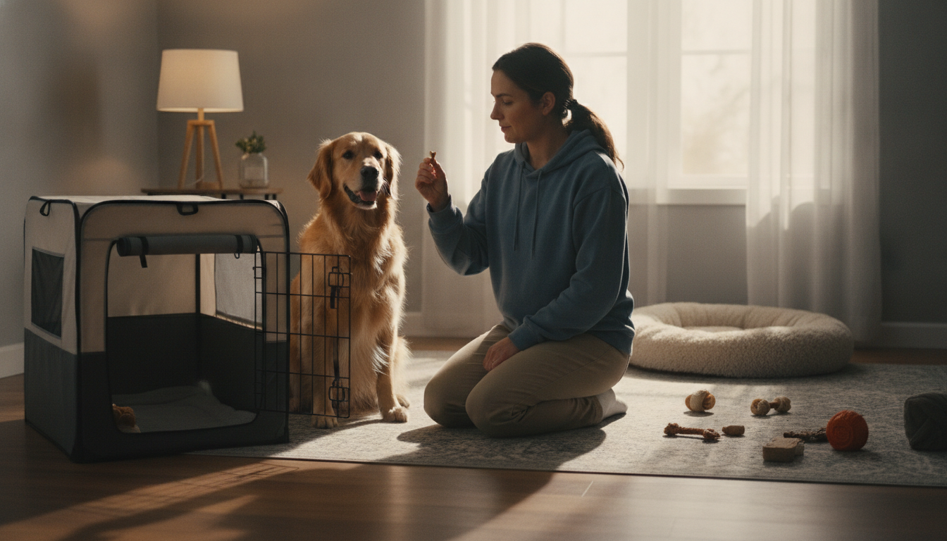 how to kennel train a dog