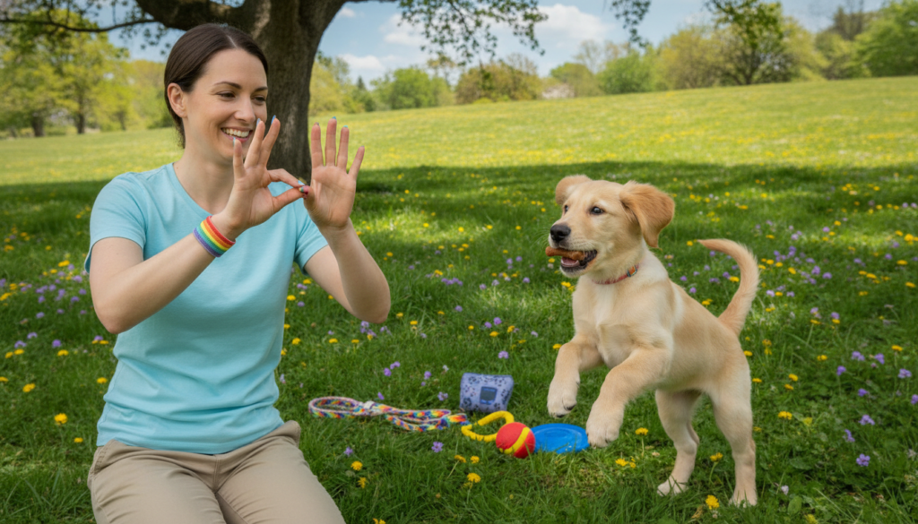 positive reinforcement for deaf puppy training
