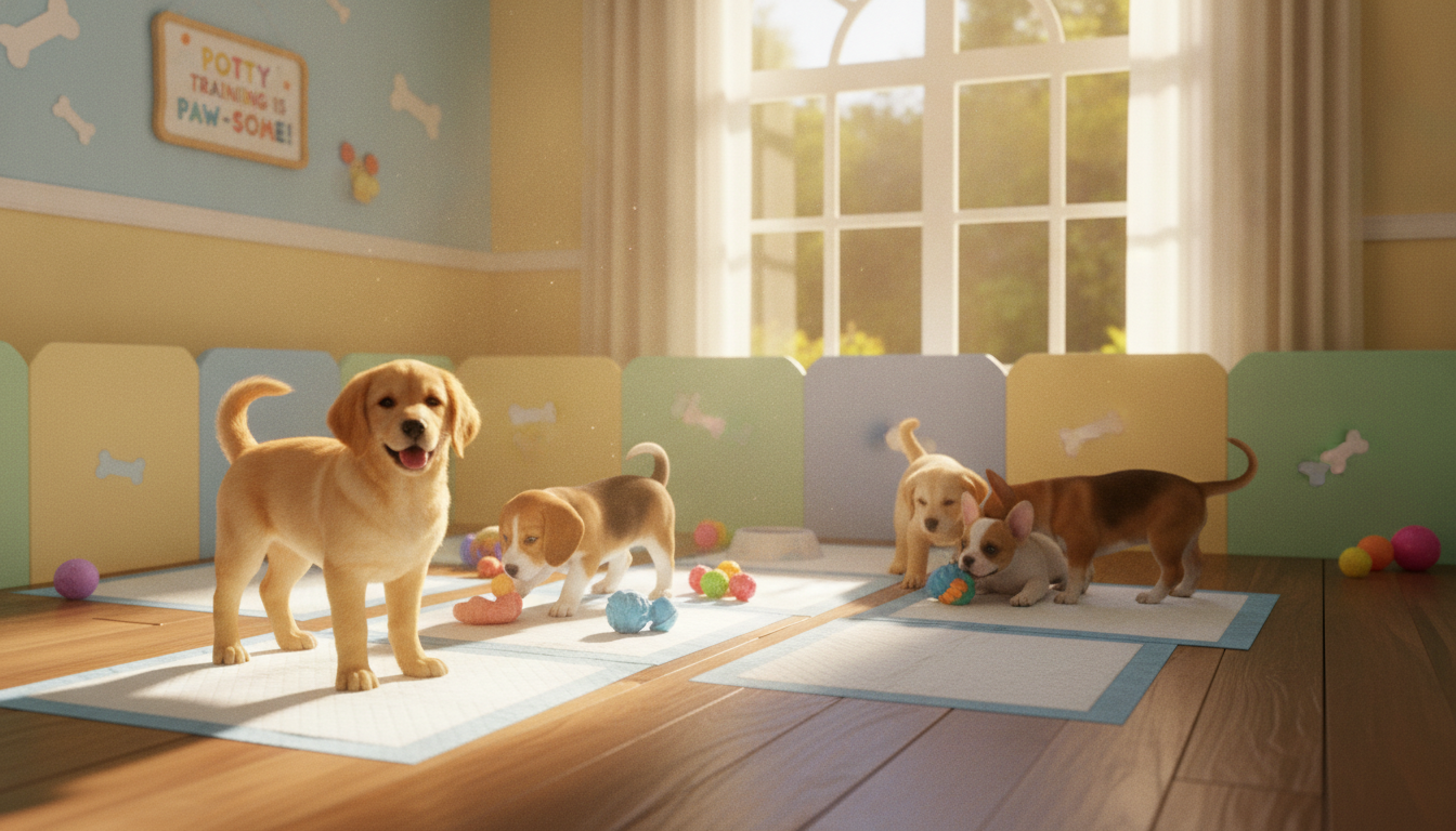 potty train puppies using pads
