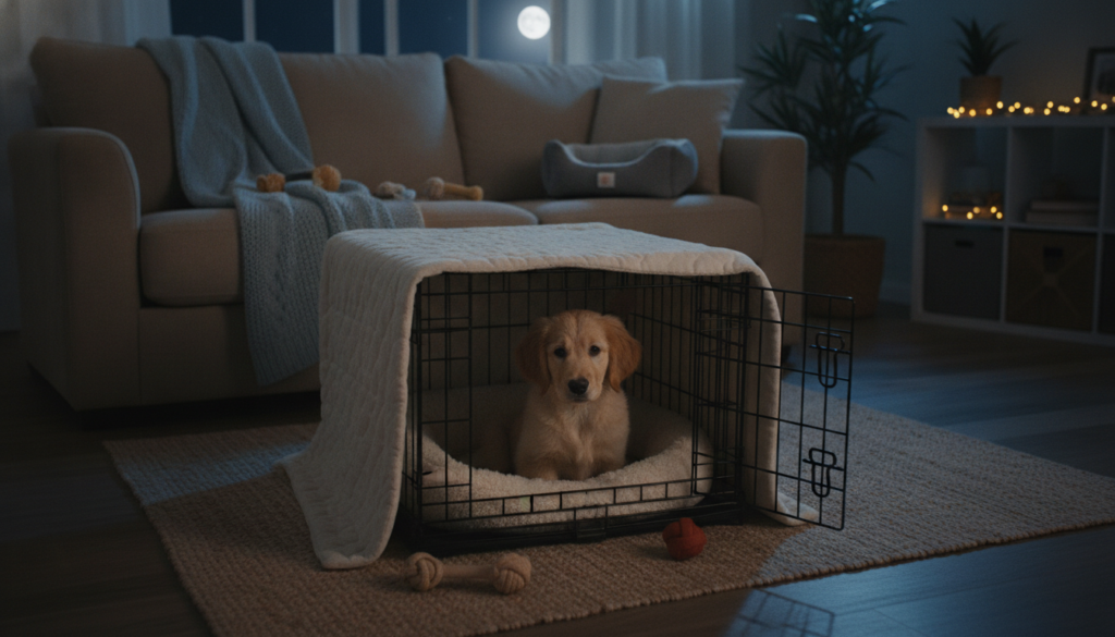 puppy crate setup