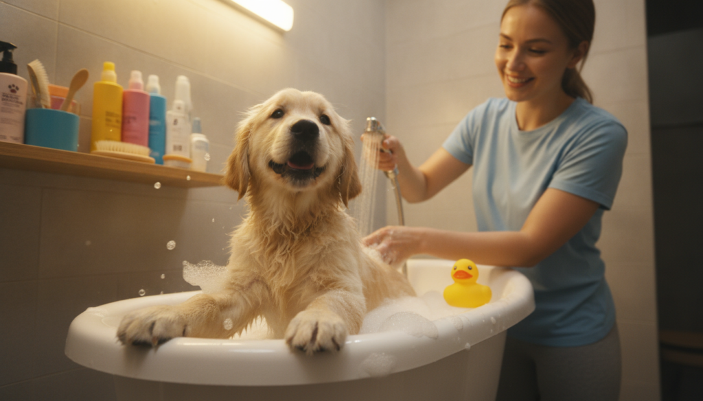 puppy training bath