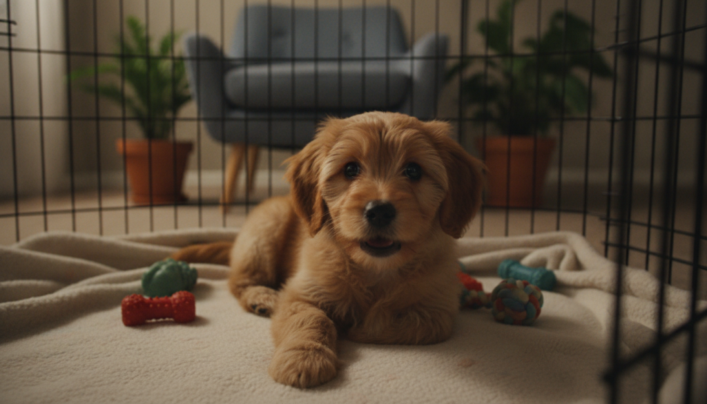 puppy whining in crate