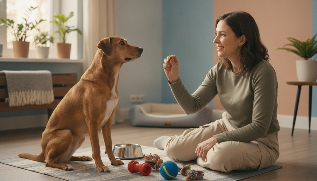 safe routine for a rescue dog