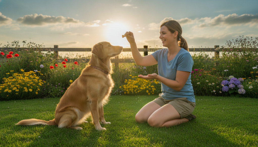 teach dog sit